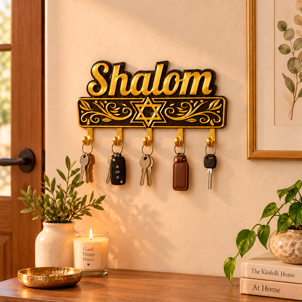 Porta Llaves Shalom con Estrella de David